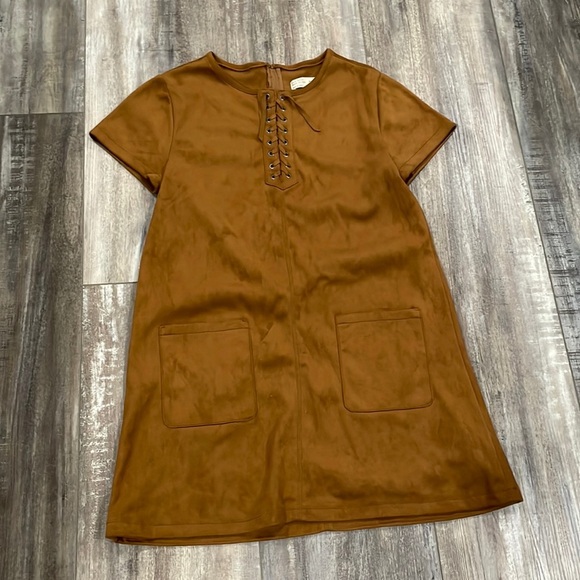 Zara Love Child Faux Suede Dress - Picture 1 of 7